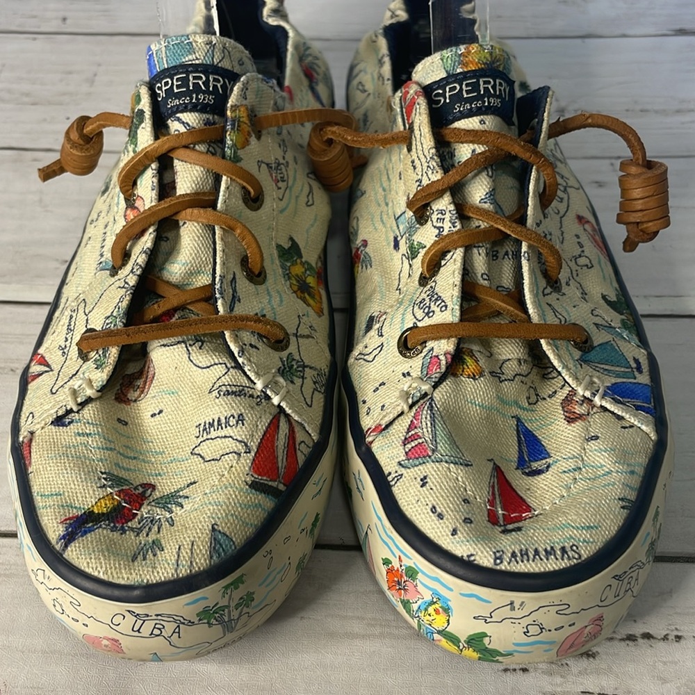 Sperry Women's Sneakers - Cream and Brown - Picture 6 of 14